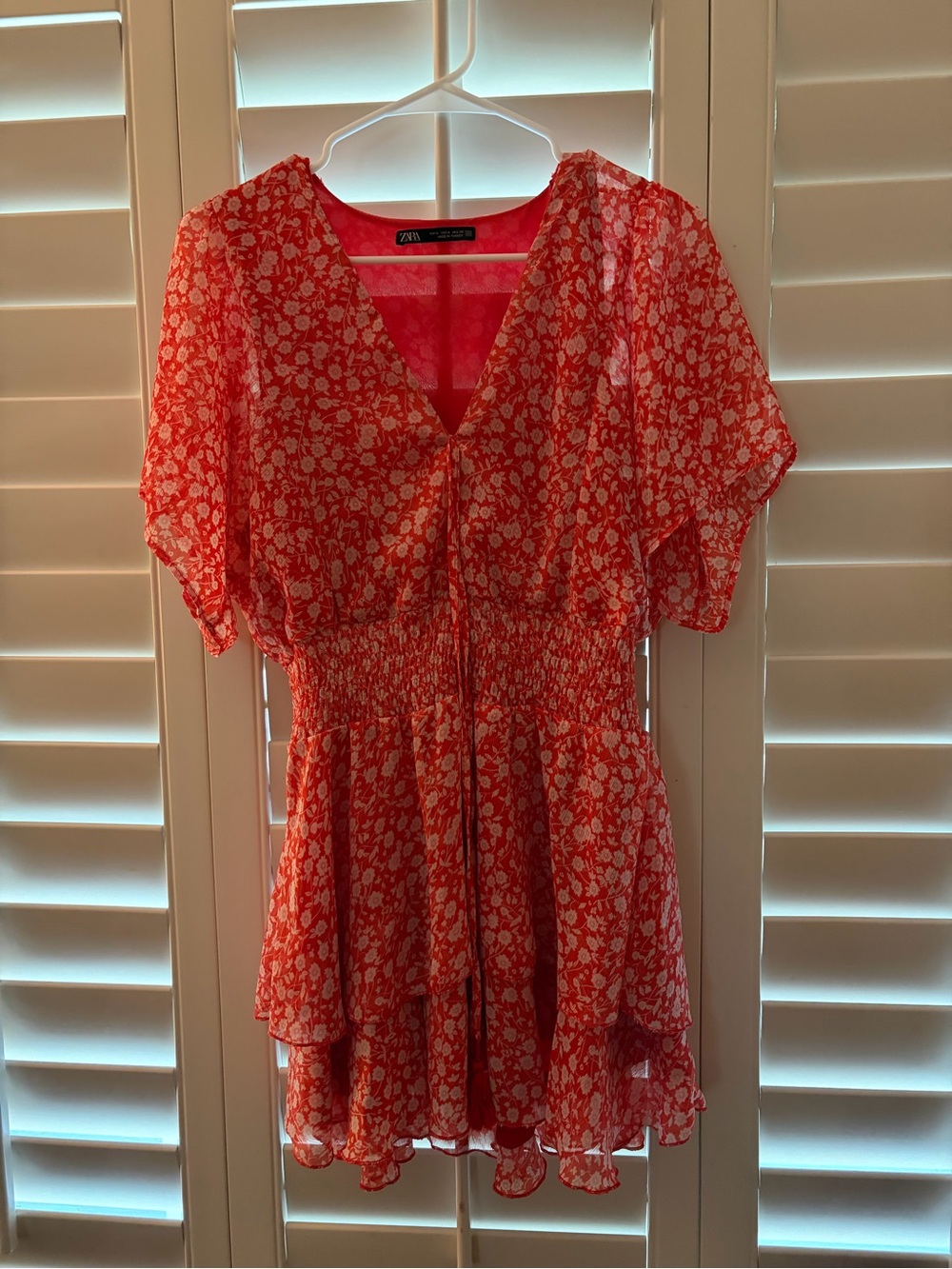 ZARA Red Floral Mini Dress